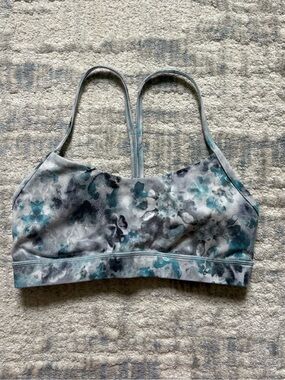 lululemon athletica Gray and Teal Floral Sports Bralette